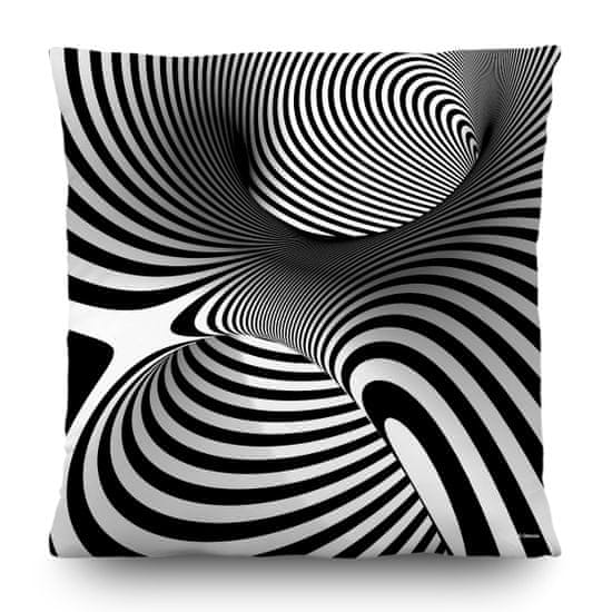 AG Design Dekorativní polštář Černobílá abstrakce 45 x 45 cm
