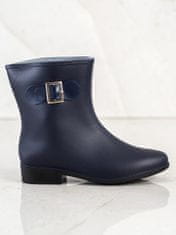 Amiatex Krásné modré dámské gumáky na plochém podpatku + Ponožky Gatta Calzino Strech, odstíny modré, 38