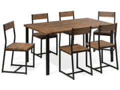 Beliani Sada jídelního nábytku šest židlí a stůl hnědá LAREDO