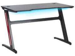 Beliani Herní stůl RGB LED 120 x 60 cm černý DARFUR