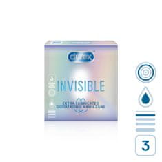 Durex Kondomy Invisible Extra Lubricated 3 ks
