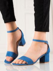 Vinceza Originální sandály modré dámské na širokém podpatku + Ponožky Gatta Calzino Strech, odstíny modré, 36