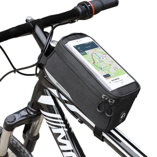 WOZINSKY cyklistický držák telefonu 6,5 palce na rám kola 1 l Black