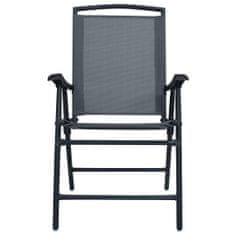 Greatstore Skládací zahradní židle 2 ks textilen šedé