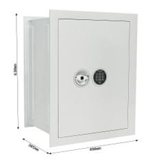 Rottner Stone SE 65 EL Premium stěnový elektronický trezor bílý | Elektronický zámek | 49 x 63 x 38.5 cm