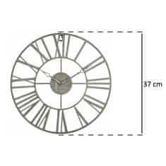 Atmosphera Nástěnné hodiny, kovové VINGE, O 37 cm, barva šedá