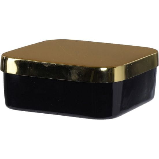 Home&Styling Úložná krabice, kovový organizér, čtyřhranný, 13 cm, barva černá