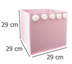 Atmosphera Úložný box, krabička na hračky POM, růžová, 29x29x29