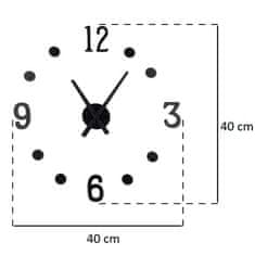 SEGNALE Nástěnné hodiny, černé nástěnné hodiny, 31x11x5 cm
