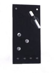 Zeller MEMO skleněná tabule na poznámky, černá + 3 magnety a 4 háčky, 40x20 cm