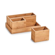 Zeller Boxy pro uskladnění, organizéry, 100% bambus - 4 ks
