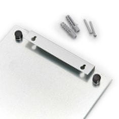 Zeller MEMO skleněná tabule na poznámky, bílá + 3 magnety a 4 háčky, 40x20 cm