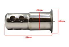 SEFIS DB2 univerzální vnitřní tlumivka pro výfuk 60mm 