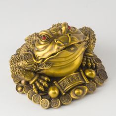 Feng shui Harmony XXL Mosazná třínohá žába