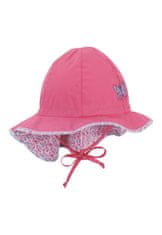 Sterntaler klobouček s plachetkou dívčí UV 50+ růžový, motýlek, Bio bavlna 1412110, 43