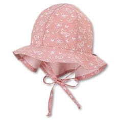 Sterntaler klobouček s plachetkou baby dívčí UV 15 růžový, motýlci 1402123, 43