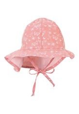 Sterntaler klobouček s plachetkou baby dívčí UV 15 růžový, motýlci 1402123, 49