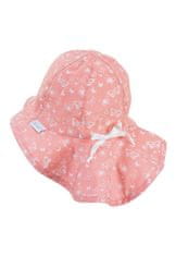 Sterntaler klobouček s plachetkou baby dívčí UV 15 růžový, motýlci 1402123, 43