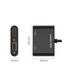 Ugreen MD108 adaptér HDMI / VGA - mini DisplayPort 4K Full HD, černý
