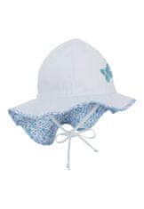 Sterntaler klobouček s plachetkou dívčí UV 50+ bílý, motýlek, Bio bavlna 1412110, 45