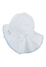 Sterntaler klobouček s plachetkou dívčí UV 50+ bílý, motýlek, Bio bavlna 1412110, 45