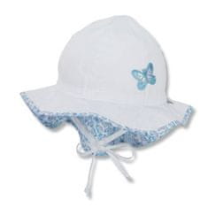 Sterntaler klobouček s plachetkou dívčí UV 50+ bílý, motýlek, Bio bavlna 1412110, 43