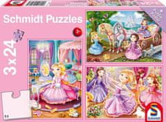 Schmidt Puzzle Pohádkové princezny 3x24 dílků