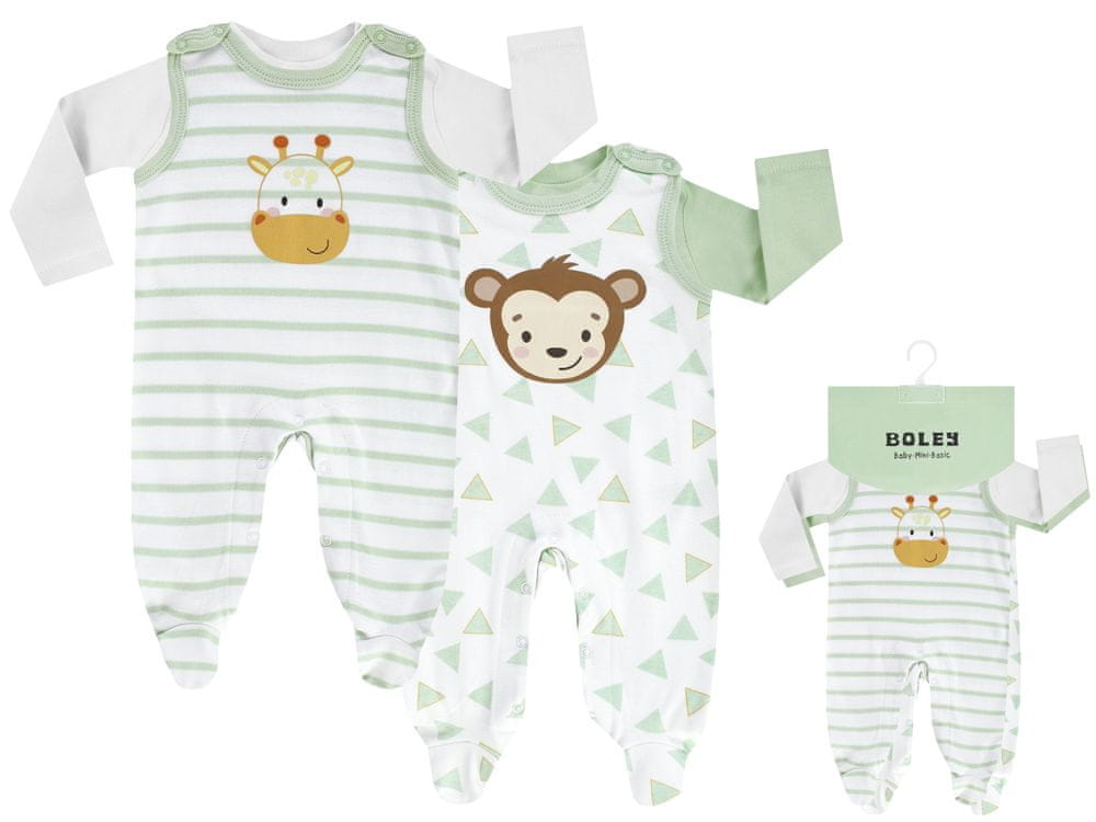 BOLEY dětský kojenecký set 2ks dupaček s tričkem Multipack Safari 6341216 bílá 74