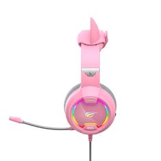 Havit Gamenote H2233d RGB herní sluchátka s kočičími ušima, růžové