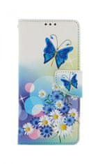 TopQ Pouzdro Realme C25Y knížkové Bílé s motýlkem 70295
