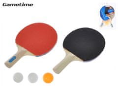 Mikro Trading Gametime sada na stolní tenis pálky dřevěné 25 cm 2 ks + míčky 3 ks v blistru
