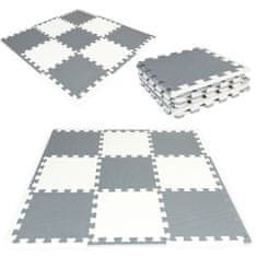 EcoToys Pěnové puzzle šedo-bílé s okraji