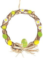 Anděl Přerov Velikonoční věnec žluto-zelený zelené vejce 30cm