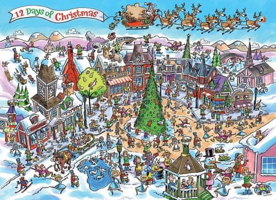 Cobble Hill Puzzle Doodle Town: 12 dnů Vánoc 1000 dílků