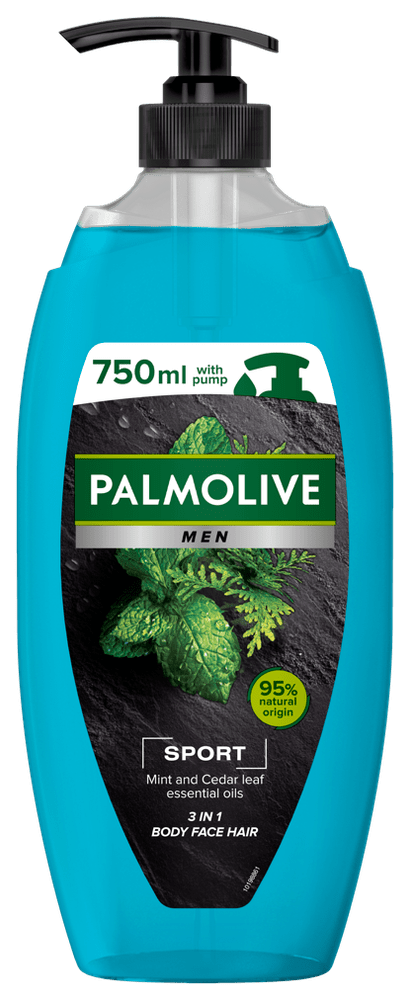 Levně Palmolive For Men Sport sprchový gel pumpa 3v1 750ml
