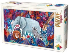 D-Toys Puzzle Slon s přáteli 1000 dílků