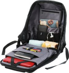 Canyon batoh proti zlodějům, pro 15.6" ntb, integrovaný USB konektor, černo-šedá