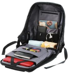 Canyon batoh proti zlodějům, pro 15.6" ntb, integrovaný USB konektor, černá