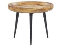 Beliani Konferenční stolek světlé dřevo s černou EDNA