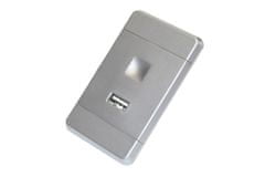 FURNIKA Vypínač s USB nabíječkou dotykový zápustný - aluminium