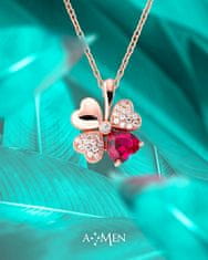 Amen Stříbrný náhrdelník pro štěstí Love CLPQUBV (řetízek, přívěsek)