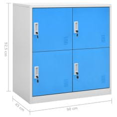 Vidaxl Uzamykatelné skříně 2 ks světle šedé a modré 90x45x92,5 cm ocel