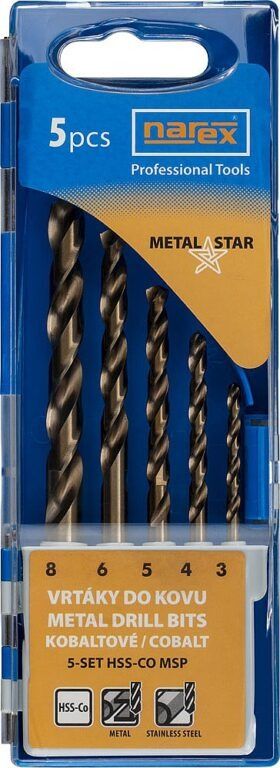 Narex sada vrtáků do kovu 3-8 mm 5% Cobalt (5 ks) 5SET HSS-Co MSP 65405604