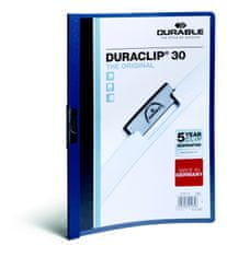 Durable Desky A4 Duraclip - kapacita 30 listů / modrá 