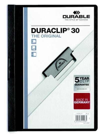 Durable Desky A4 Duraclip - kapacita 30 listů / černá