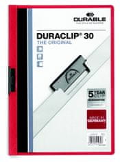 Durable Desky A4 Duraclip - kapacita 30 listů / červená 