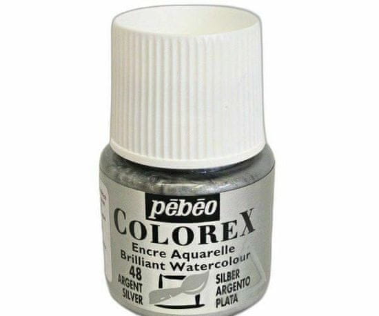 Pébéo Colorex inkoust 45ml stříbrná, pébéo, akvarelové barvy
