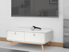 Danish Style Konferenční stolek Caitlin, 100 cm, bílá / přírodní