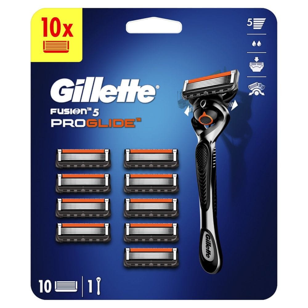 Levně Gillette ProGlide Pánský Holicí Strojek – 10 Holicích Hlavic 