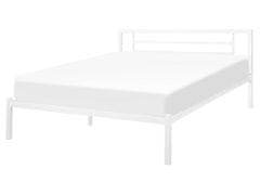 Beliani Kovová postel s rámem 160 x 200 cm bílá CUSSET